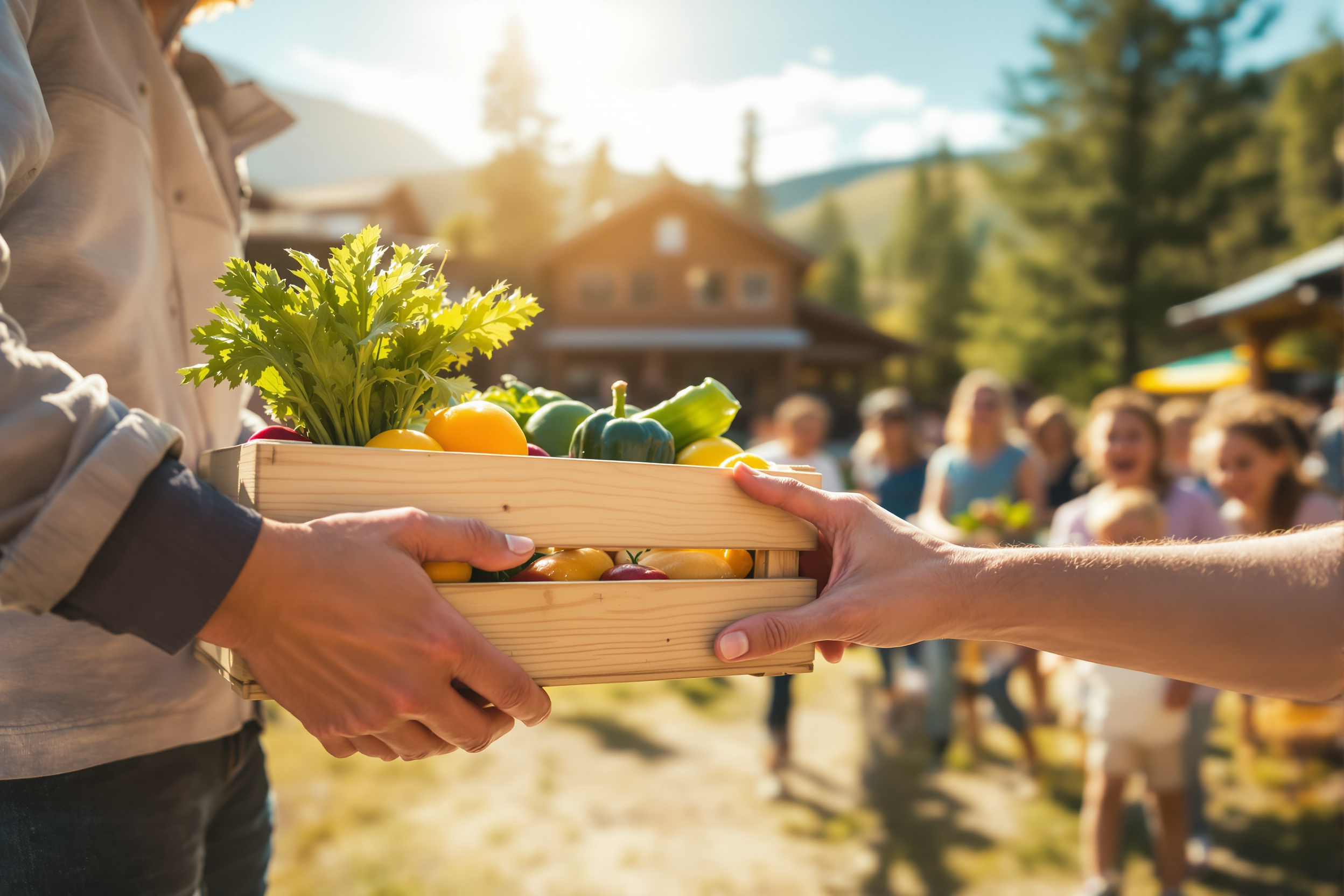Community members providing food, personal support, and youth activities across three areas of focus